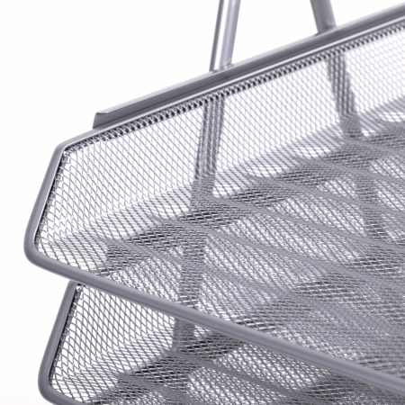 Лоток горизонтальный для бумаг BRAUBERG "Germanium", 5 секций, 370х355х295 мм, металл, серебро, 237972 - Лотки горизонтальные (поддоны)