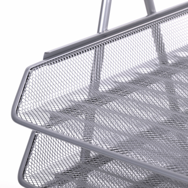 Лоток горизонтальный для бумаг BRAUBERG "Germanium", 5 секций, 370х355х295 мм, металл, серебро, 237972 - Лотки горизонтальные (поддоны)