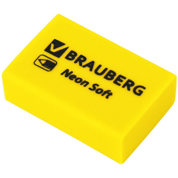 Ластики BRAUBERG NEON SOFT НАБОР 12 штук, размер ластика 31х20х10 мм, экологичный ПВХ, 271339 - Ластики классические