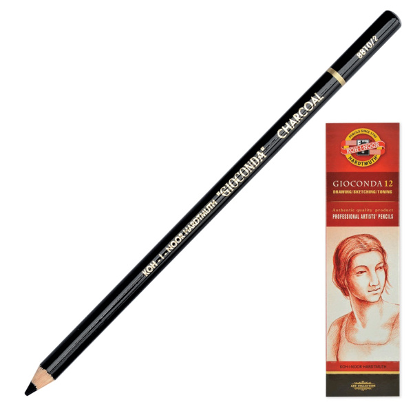 Карандаш угольный черный `Gioconda` KOH-I-NOOR, 1 шт