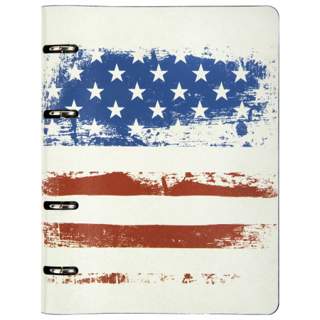 Тетрадь на кольцах А5 (180х220 мм), 80 листов, под кожу, клетка, BRAUBERG VISTA, USA, 112122 - Тетради на кольцах и сменные блоки к ним