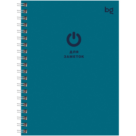 Записная книжка А6 80л., на гребне BG "Monocolor. Dark", глянцевая ламинация, твердая обложка - Ежедневники с твердой обложкой
