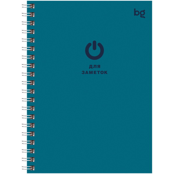 Записная книжка А6 80л., на гребне BG "Monocolor. Dark", глянцевая ламинация, твердая обложка - Ежедневники с твердой обложкой