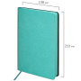 Ежедневник недатированный А5 (138х213 мм) BRAUBERG "Stylish", кожзам, гибкий, 160 л., бирюзовый, 111862 - Ежедневники с покрытием "под кожу и ткань"