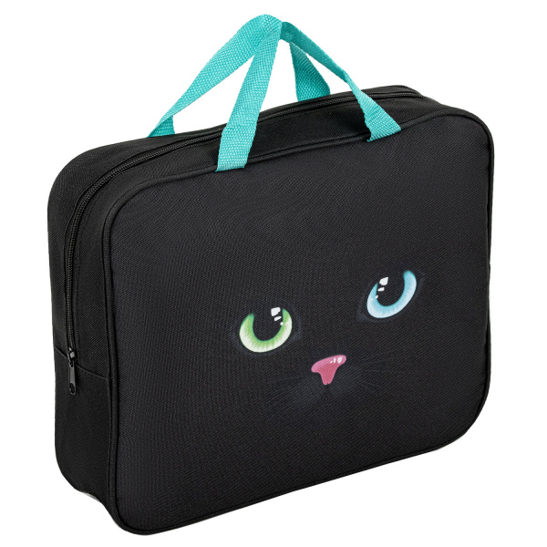 Школьный набор BRAUBERG: папка А4, мешок для обуви 42х33 см, пенал-косметичка 20х10 см, "Black cat", 271434 - Наборы школьного сопутствующего текстиля