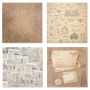 Бумага для скрапбукинга 30х30 см "Ретро", двусторонняя, 12 листов, 12 дизайнов, 180 г/м2, ОСТРОВ СОКРОВИЩ, 662767 - Наборы бумаги