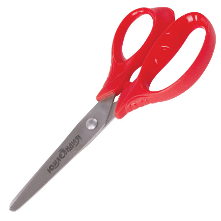 Ножницы ЮНЛАНДИЯ "ВЕТЕРОК", 130 мм, ассиметричные ручки, упаковка с подвесом, ассорти, 236979 - Ножницы детские