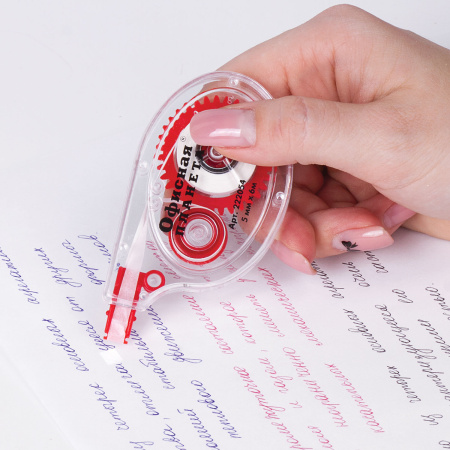 Корректирующая лента ОФИСНАЯ ПЛАНЕТА, 5 мм х 6 м, в упаковке с европодвесом, 222054 - Корректирующие ленты