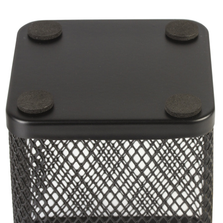 Подставка-органайзер BRAUBERG "Germanium", металлическая, квадратное основание, 98х80х80 мм, черная, 231938 - Подставки канцелярские без наполнения