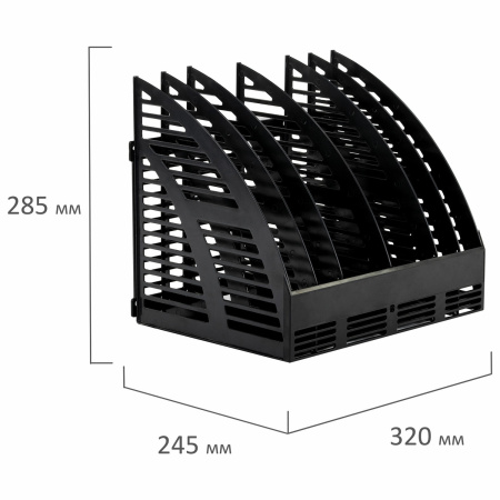 Лоток вертикальный для бумаг STAFF Basic, 245х320х285 мм, 6 отделений, сетчатый сборный, 100 - Лотки вертикальные (стойки-уголки)