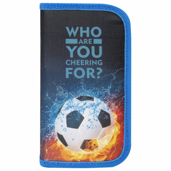 Пенал ЮНЛАНДИЯ, 3 отделения, полиэстер, 19х11 см, "Football power", 271030 - Пеналы каркасные