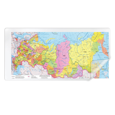 Коврик-подкладка настольный 600х1200 мм, прозрачный матовый, 1,2 мм, BRAUBERG, 237375 - Коврики настольные