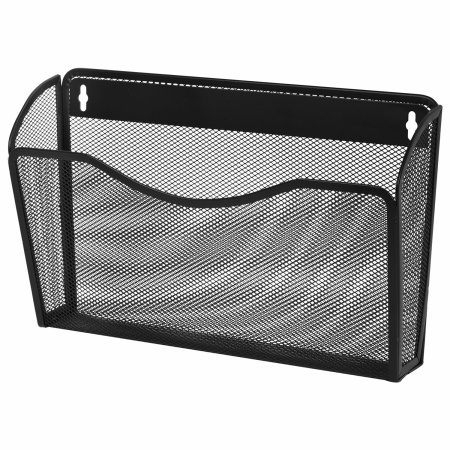 Лотки для бумаг настенные BRAUBERG "Germanium", 3 штуки, А4, 215х355х95 мм, металл, черные, 237968 - Лотки настенные металлические