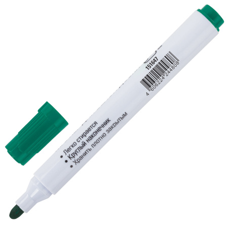 Маркер стираемый для белой доски ЗЕЛЕНЫЙ, STAFF "Profit" WBM-644, 2,5 мм, 151647 - Маркеры для досок
