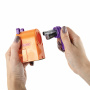 Точилка механическая ПИФАГОР "Монстрик", корпус оранжевый, для чернографитных и цветных карандашей, 228477 - Точилки механические