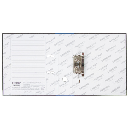 Папка-регистратор ОФИСМАГ, фактура стандарт, с мраморным покрытием, 75 мм, синий корешок, 225583 - Папки-регистраторы с арочным механизмом