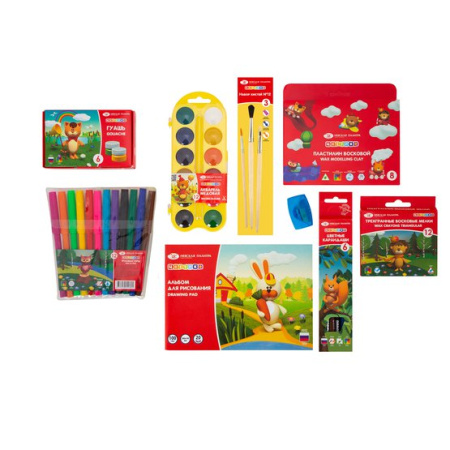 "Цветик" Набор для детского творчества, 9 предметов - Наборы юного художника