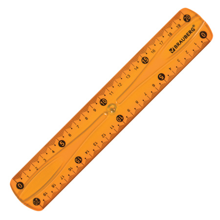 Линейка 20 см гибкая BRAUBERG "FLEX", пластиковая, ассорти, европодвес, 210674 - Линейки