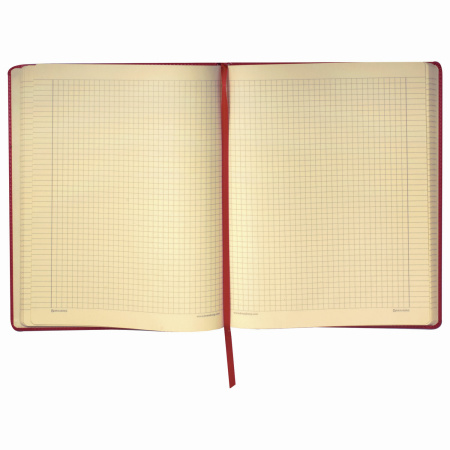 Блокнот БОЛЬШОЙ ФОРМАТ (200х252 мм) В5, BRAUBERG "Income", кожзам, 128 л., клетка, красный, 125205 - Бизнес-блокноты и бизнес-тетради