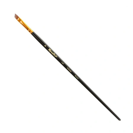 Кисть Roubloff колонок наклонная №8 ручка длинная черная матовая серия 1167