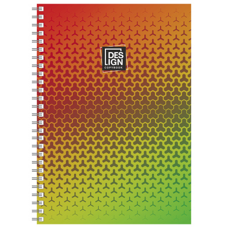 Тетрадь А4, 80 л., ПЗБМ, гребень, клетка, фольга, TWIN лак, "Градиент" (4 вида), 028160 - Тетради формата А4