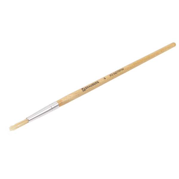 Кисть BRAUBERG, щетина, круглая, № 4, 200195 - Кисти для рисования