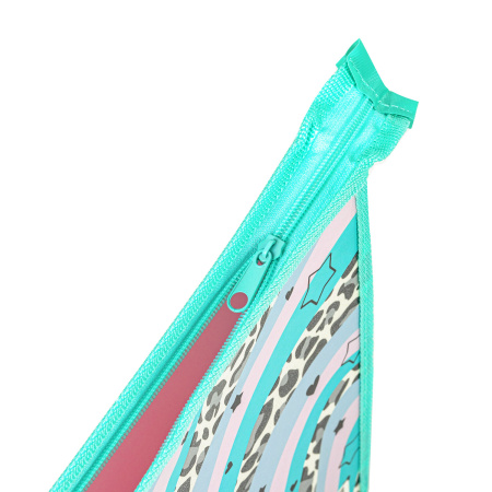 Папка для тетрадей ЮНЛАНДИЯ А4, 1 отделение, картон/пластик, блестки, на молнии, "Trendsetter", 271443 - Папки для тетрадей и уроков труда