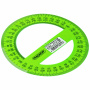 Транспортир 12 см, 360 градусов, ПИФАГОР, прозрачный, неоновый, ассорти, 210621 - Транспортиры