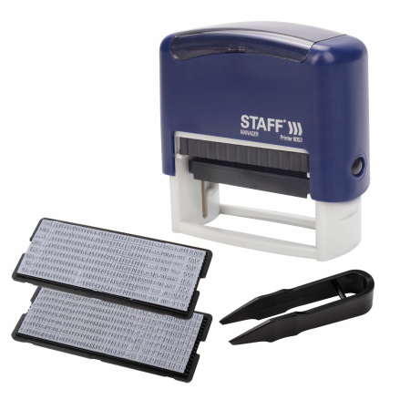 Штамп самонаборный 5-строчный STAFF, оттиск 58х22 мм, "Printer 8053", КАССЫ В КОМПЛЕКТЕ, 237425 - Штампы прямоугольные самонаборные