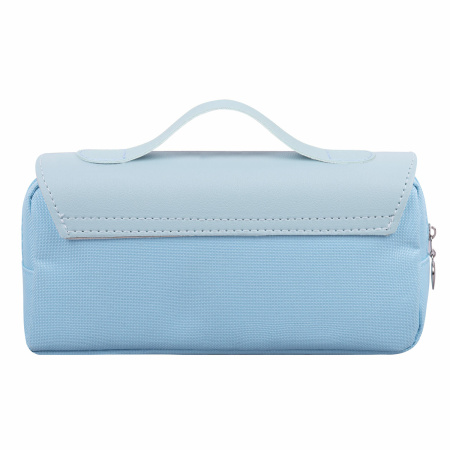 Пенал мягкий ЮНЛАНДИЯ с ручкой, 2 отделения, полиэстер, "My Space", голубой, 21х9х6 см, 271578 - Пеналы мягкие