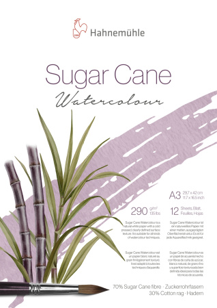 Альбом склейка для акварели SugarCane, 290г, А3, 12 листов, среднее зерно