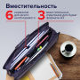Папка-портфель пластиковая БОЛЬШОГО ФОРМАТА BRAUBERG "ПОРТФОЛИО", А3 (470х380х130 мм), 3 отделения, серая, 223080 - Портфели пластиковые