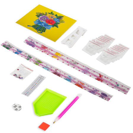 Картина стразами (алмазная мозаика) 20х20 см, ЮНЛАНДИЯ "Букет для мамы", картон, 662432 - Алмазная вышивка