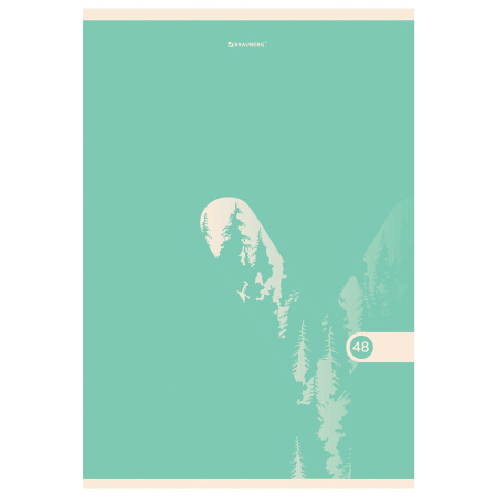 Тетрадь А4, 48 л., BRAUBERG, скоба, клетка, обложка картон, "PASTEL", 404041 - Тетради формата А4