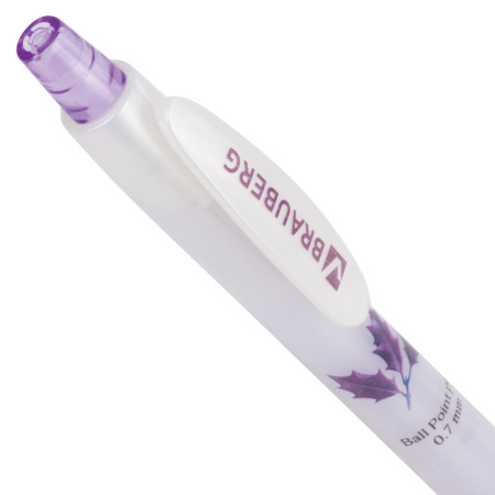 Ручка шариковая автоматическая с грипом BRAUBERG "Herb Time", СИНЯЯ, корпус ассорти, узел 0,7 мм, линия 0,35 мм, синяя, 141286 - Ручки шариковые автоматические