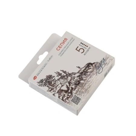 Ладога Набор сухих художественных графических материалов: сепия ассорти цветов 5 мелков - Мел, графит, сепия, сангина, соус, уголь художественные