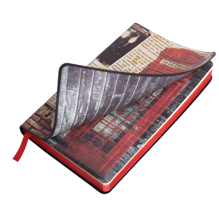 Ежедневник недатированный B6 (127х186 мм), BRAUBERG VISTA, под кожу, гибкий, 136 л., "Good old England", 112107 - Ежедневники с покрытием "под кожу и ткань"