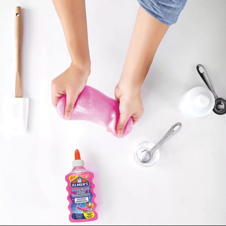 Клей для слаймов канцелярский с блестками ELMERS "Glitter Glue", 177 мл, розовый, 2077249 - Изготовление слаймов