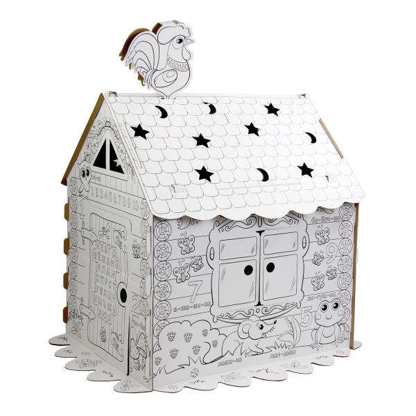 Картонный игровой развивающий Домик-раскраска "Сказочный", высота 130 см, BRAUBERG Kids, 880364 - Наборы для рукоделия