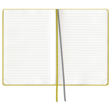 Блокнот А5 (148x213 мм), BRAUBERG "Tweed", 112 л., гибкий, под ткань, линия, желтый, 110967 - Бизнес-блокноты и бизнес-тетради