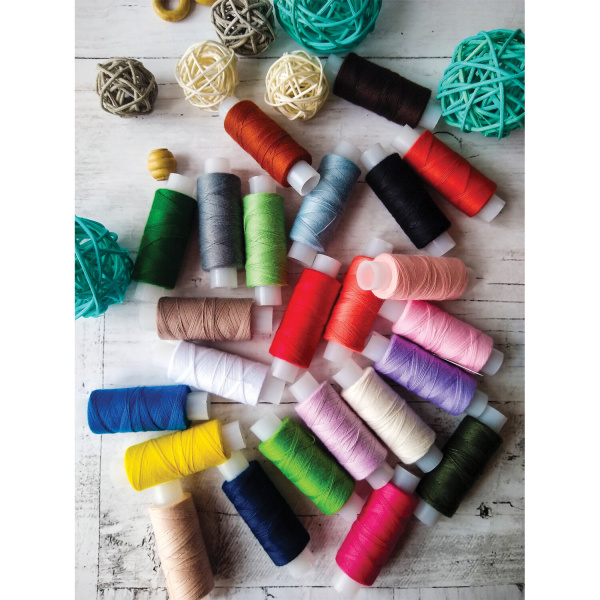 Набор швейных ниток, 24 цвета по 150 м, в тубе, 40 ЛШ, ОСТРОВ СОКРОВИЩ, 662788 - Нитки швейные