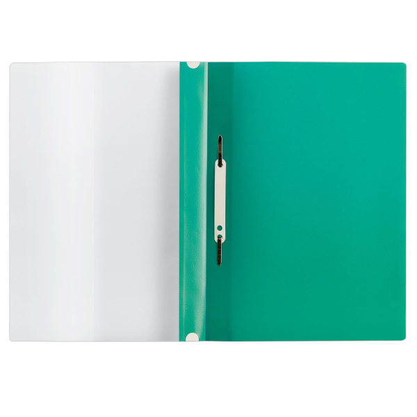 Скоросшиватель пластиковый с перфорацией BRAUBERG, А4, 140/180 мкм, зеленый, 226581 - Папки-скоросшиватели мягкие