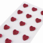 Стразы самоклеящиеся "СЕРДЦА", 12 мм, 15 штук, малиновые, на подложке, ОСТРОВ СОКРОВИЩ, 662234 - Стразы для творчества