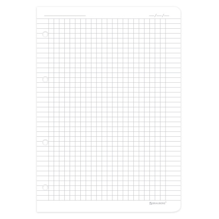 Сменный блок для тетради на кольцах А5 120 л., BRAUBERG, ПОВЫШЕННОЙ ПЛОТНОСТИ, белый, 403638 - Тетради на кольцах и сменные блоки к ним