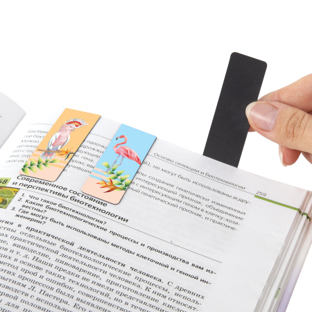 Закладки для книг МАГНИТНЫЕ, "MIX", набор 30 шт., 60x20 мм, BRAUBERG, 113175 - Закладки для книг