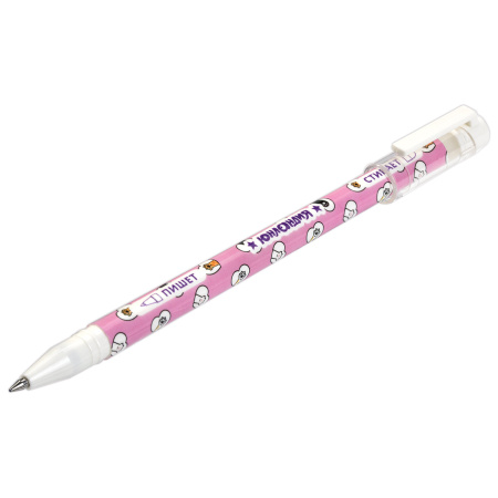 Ручка стираемая гелевая ЮНЛАНДИЯ "Котята", СИНЯЯ, корпус ассорти, узел 0,5 мм, линия письма 0,35 мм, 143659 - Ручки со стираемыми чернилами