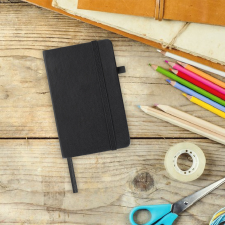 Скетчбук, черная бумага 140 г/м2 90х140 мм, 80 л., КОЖЗАМ, резинка, карман, BRAUBERG ART, черный, 113201 - Альбомы, скетчбуки и бумага для графики и эскизов