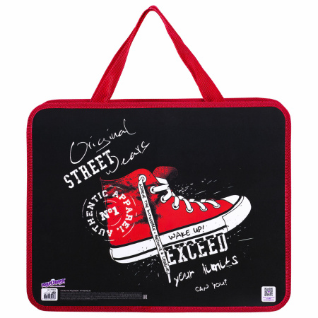 Папка на молнии с ручками ЮНЛАНДИЯ А4, 1 отделение, пластик, ширина 80 мм, "Urban Style", 271464 - Папки-сумки с ручками