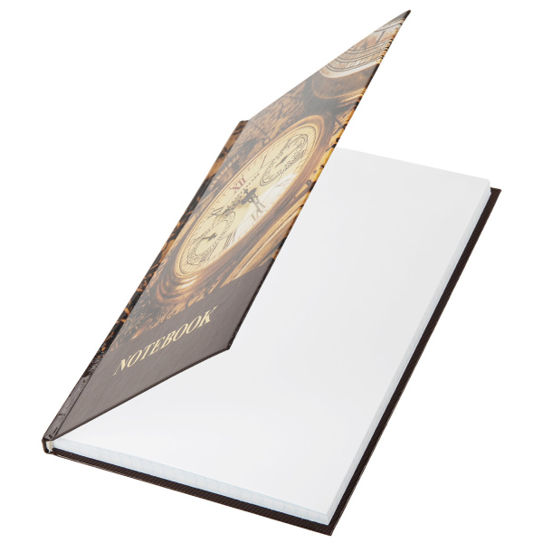 Блокнот А5 (135х206 мм), 96 л., твердый переплет, ламинированная обложка, клетка, BRAUBERG, "Время", 123247 - Блокноты в книжном переплете