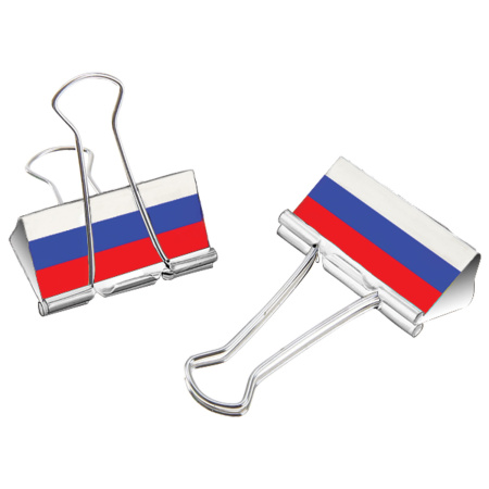 Зажимы для бумаг STAFF, КОМПЛЕКТ 12 шт., 25 мм, на 100 листов, "Триколор", картонная коробка, 226252 - Зажимы для бумаг